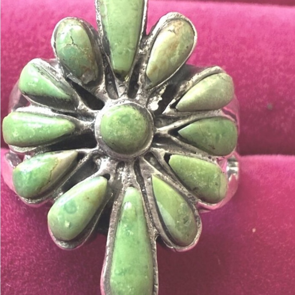 Green Sonoran lime turquoise stones and sterling silver